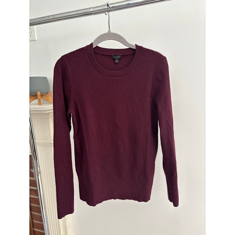 Talbots Ribbed Sweater
Burgundy Crew Neck Cotton Modal Long Sleeve Knit Top - Picture 2 of 14